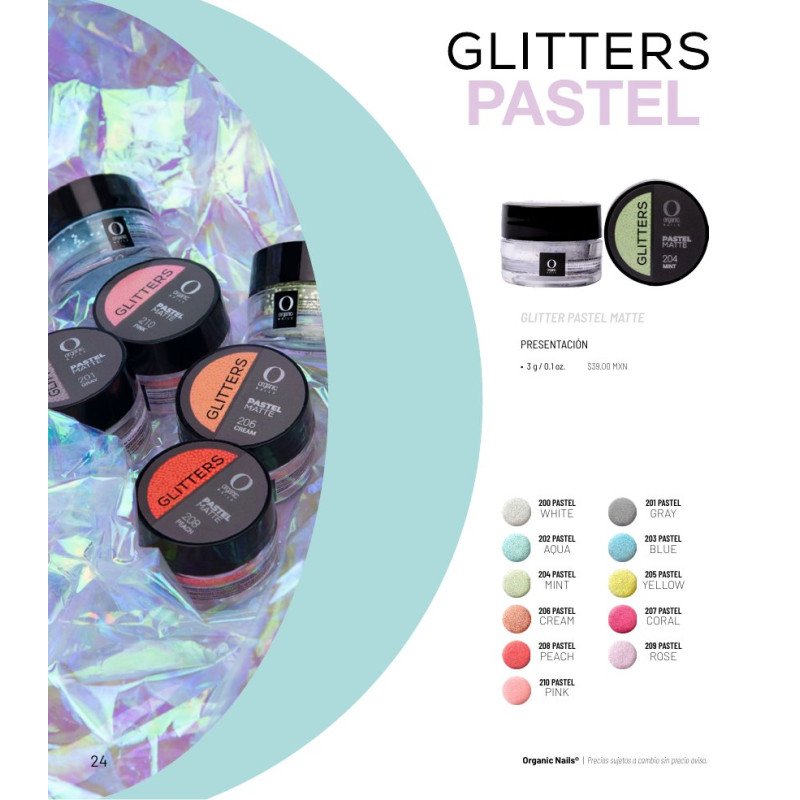 Glitter Pastel Matte - Organic Nails