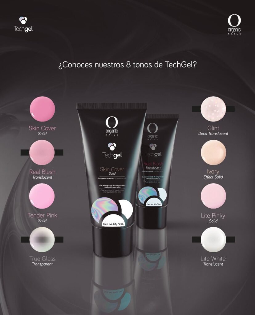 🌟 ¿𝗖𝗼𝗻𝗼𝗰𝗲𝘀 𝗹𝗼𝘀 𝗯𝗲𝗻𝗲𝗳𝗶𝗰𝗶𝗼𝘀 𝗱𝗲 𝗧𝗲𝗰𝗵𝗴𝗲𝗹?🌟 Techgel combina la resistencia del acrílico con la flexibilidad del gel. Es un producto indispensable en tu mesa de trabajo. Su fórmula innovadora facilita la aplicación y el limado, además de tener un bajo nivel de aroma y ser compatible con todos los sistemas Organic Nails.